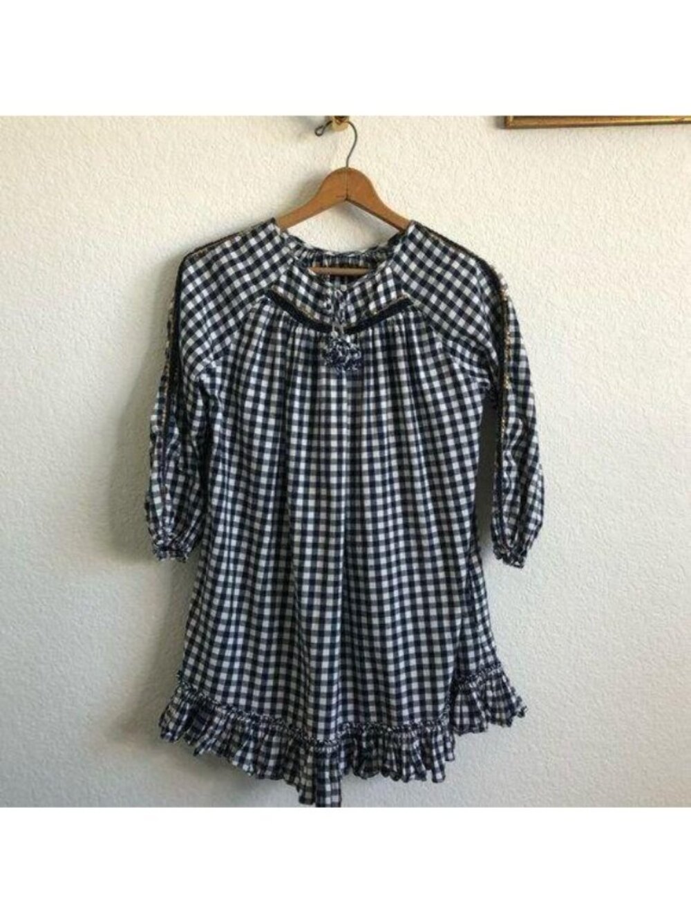 Velveteen Frankie Gingham Boho Beaded Ruffle Dress